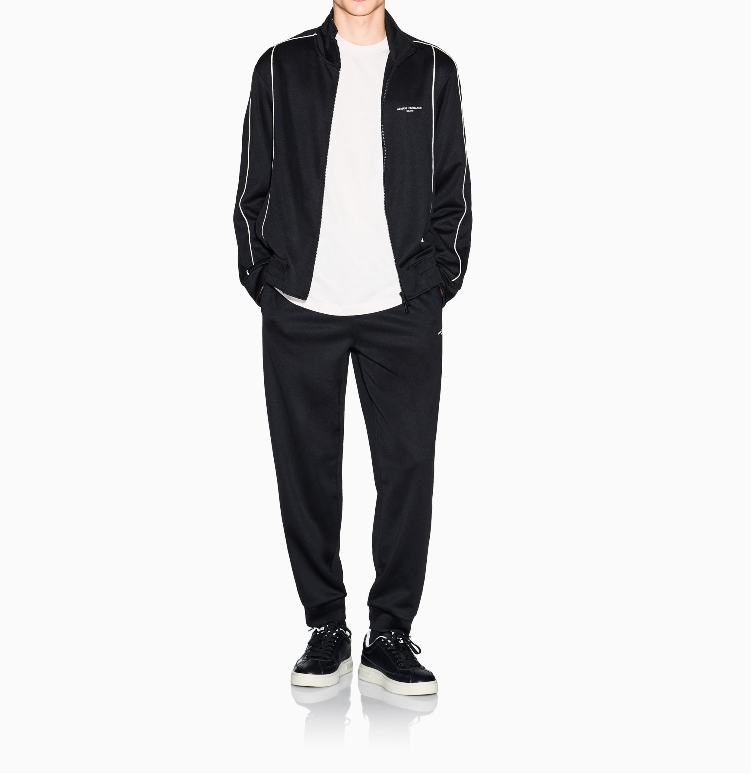 Armani Exchange Long Sleeve Side Logo Zip Closure Maglia di Tuta Uomo (Pacco da 1)