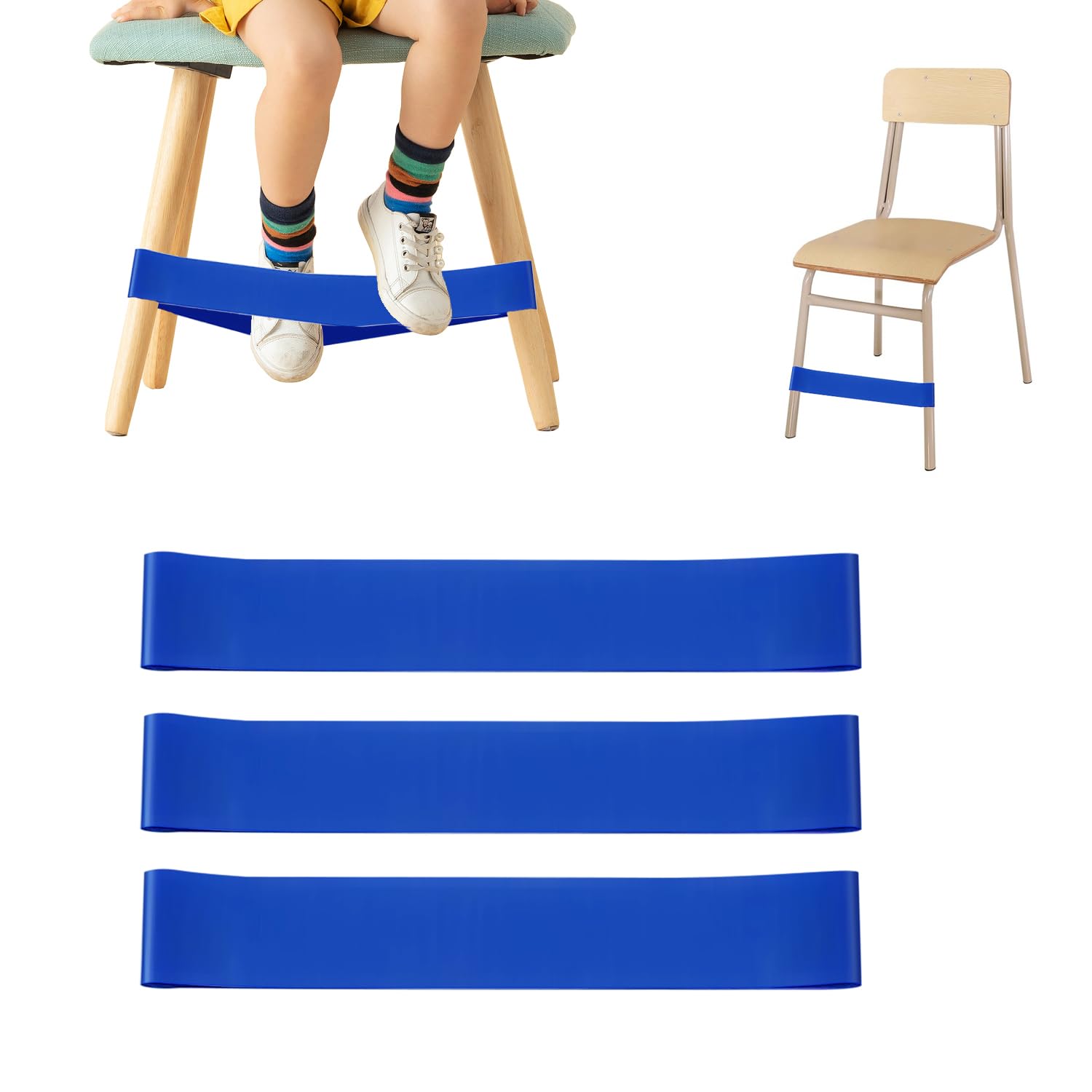 3 Pack ADHD Tools for Kids, Chair Bands for Kids with Fidgety Feet,Improve Focus & Reduce Restlessness,Suitable for Desks and Chairs in Autism Classrooms and Homes Must Haves