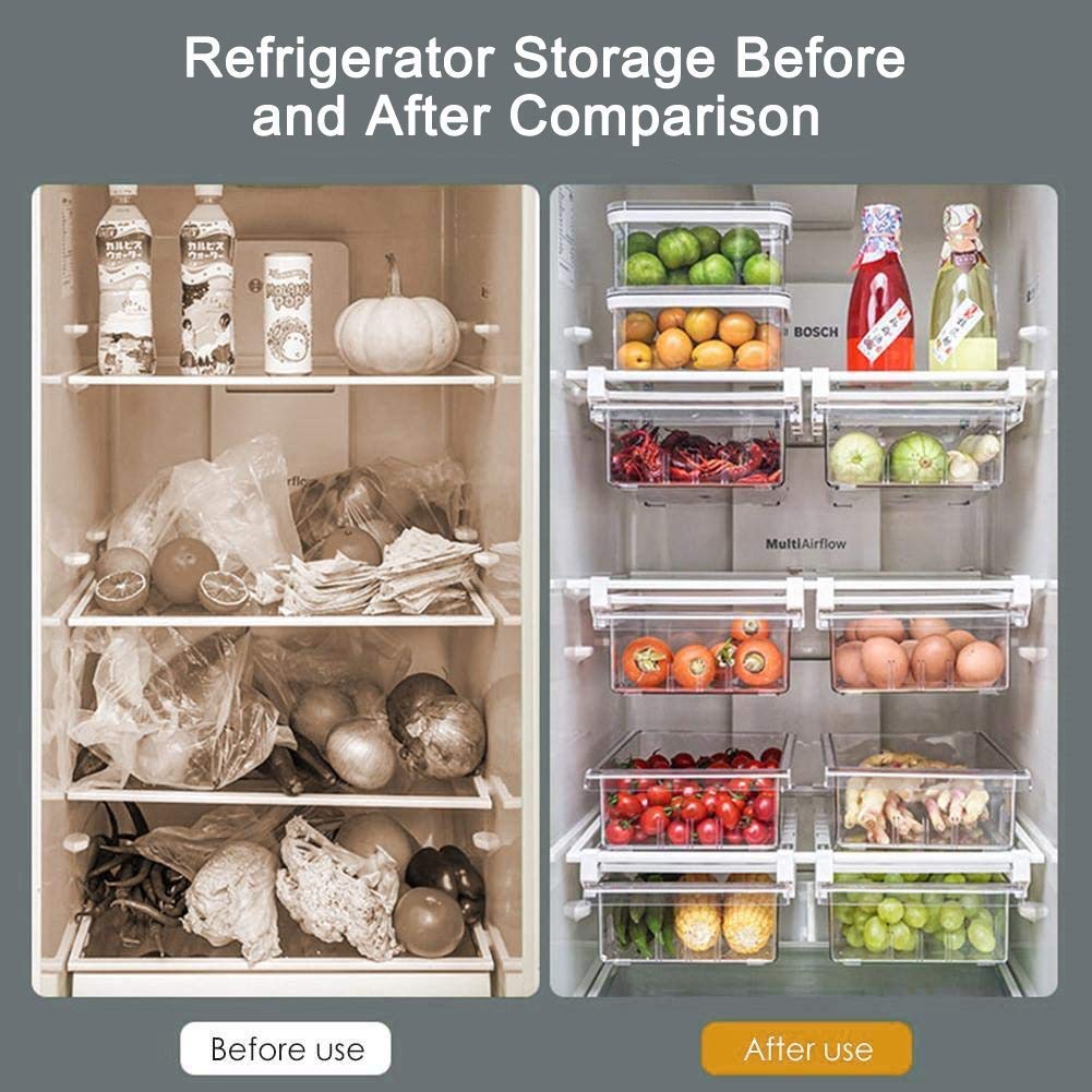 Fridge/freezers Pull Out Drawers Bins Refrigerator Organizer Shelf
