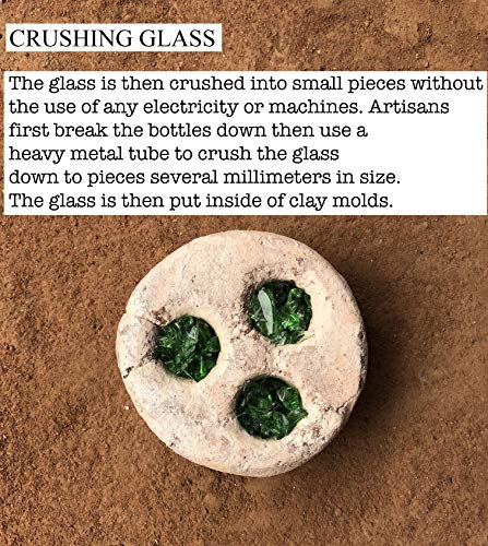 African Recycled Glass Beads - Full Strand Eco-Friendly Fair Trade Sea Glass Beads From Ghana Handmade Ethnic Round Spherical Tribal Boho Krobo Spacer Beads - The Bead Chest (7Mm, Blue) #TOP4