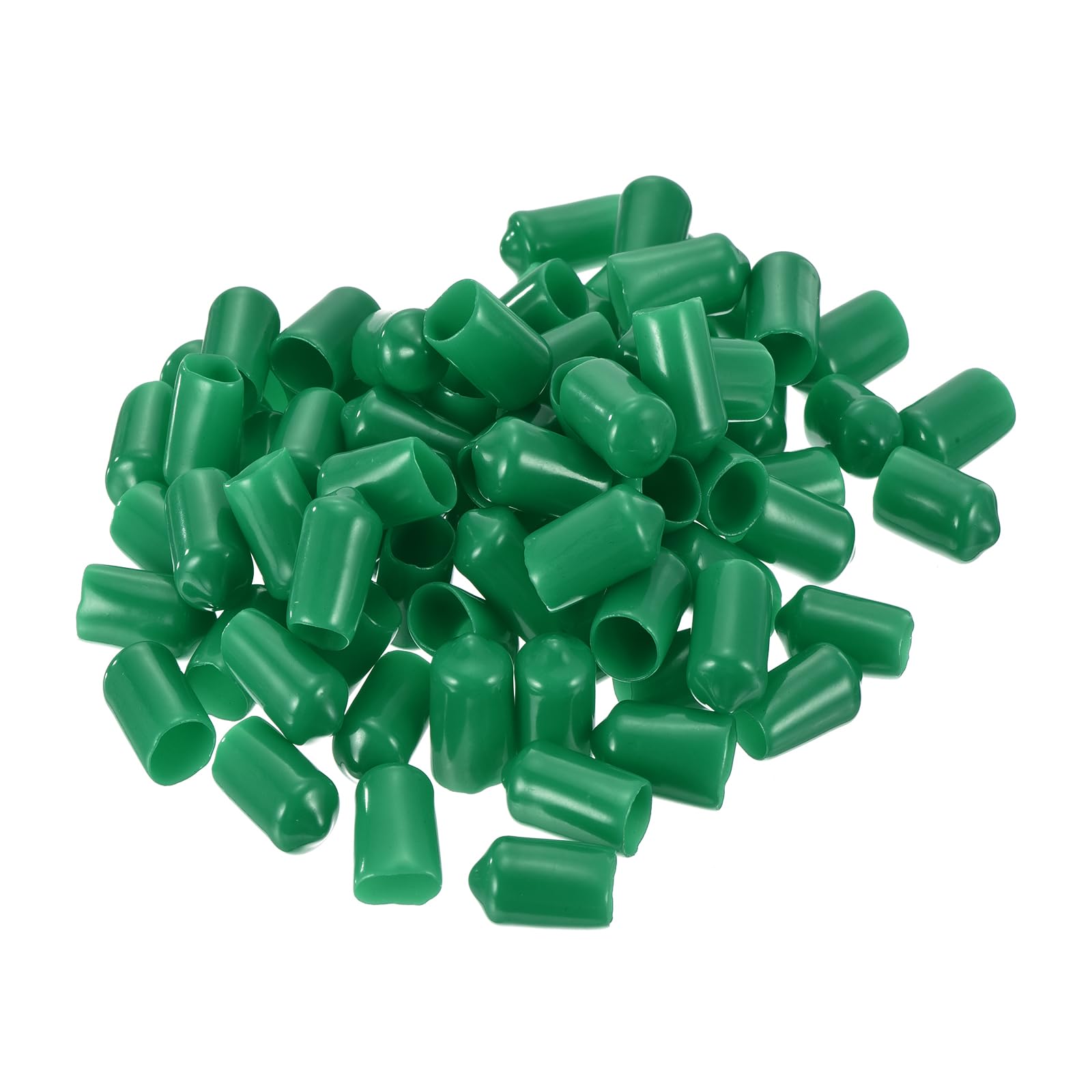 uxcell 100pcs Rubber End Caps 9mm ID Vinyl Cap Cover Screw Protectors Dark Green