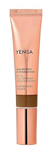 YENSA BC Foundation - Cobertura completa, superalimento para la piel, suero hidratante y protector solar SPF 40 (Deep Cool) 1 fl oz