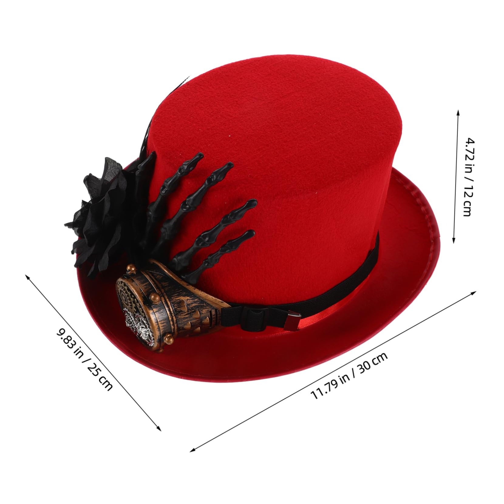 Healeved Sombrero de Copa de Halloween Diseño Steampunk con Calavera y Gafas para Fiesta de Cosplay para Hombres y Mujeres