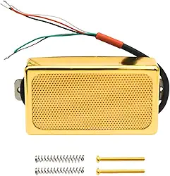 Captador Humbucker de Guitarra Elétrica com Bobina Dupla de Latão E Mini Captador de Substituição com Funções Adaptáveis ​​Adequado para Guitarristas, Ponte de Ouro