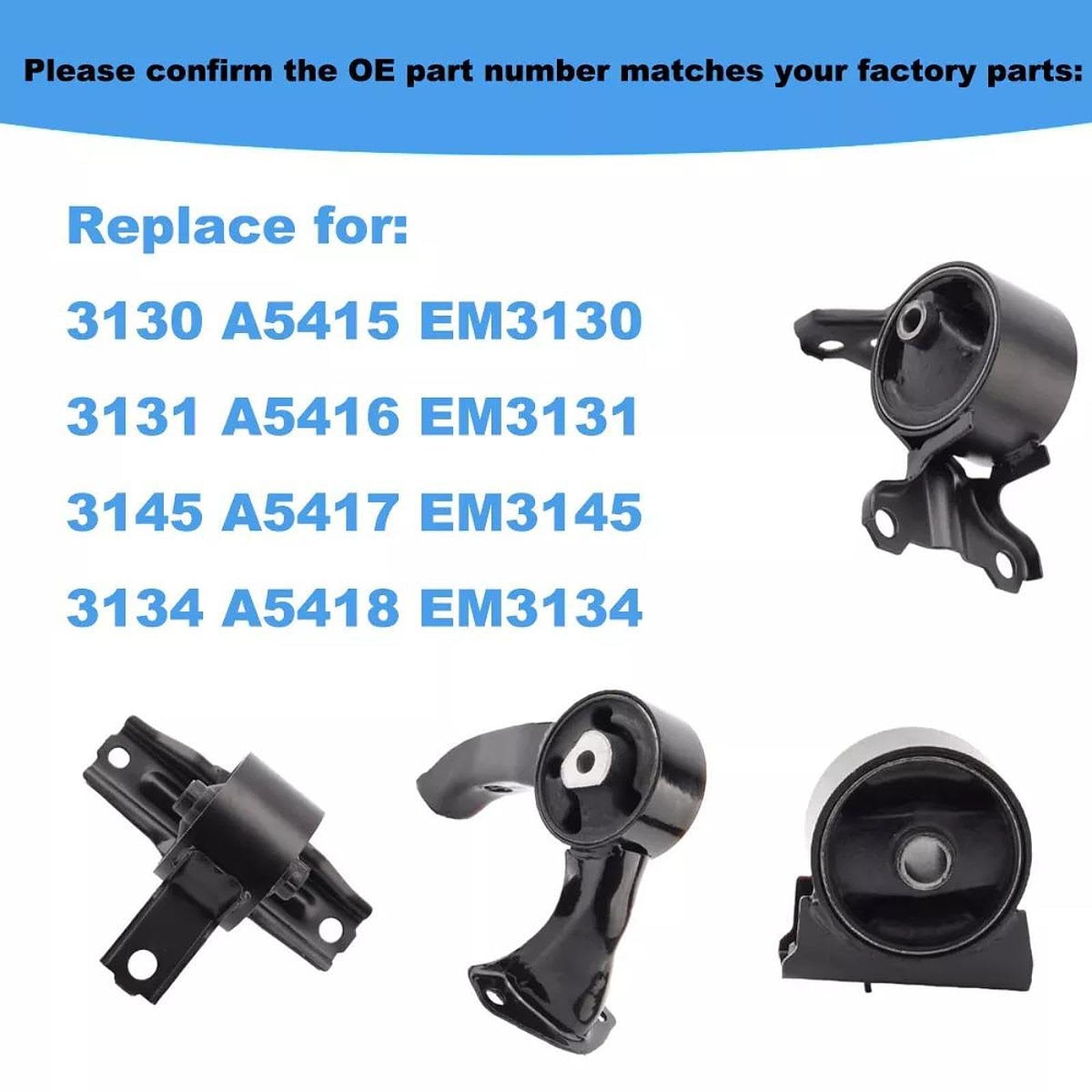 4 Pezzi Supporto Motore Staffa Motore Cambio Kit Staffa Trasmissione Realizzato in Metallo Installazione Pratica Adatto per Meccanici Officina Ricambi