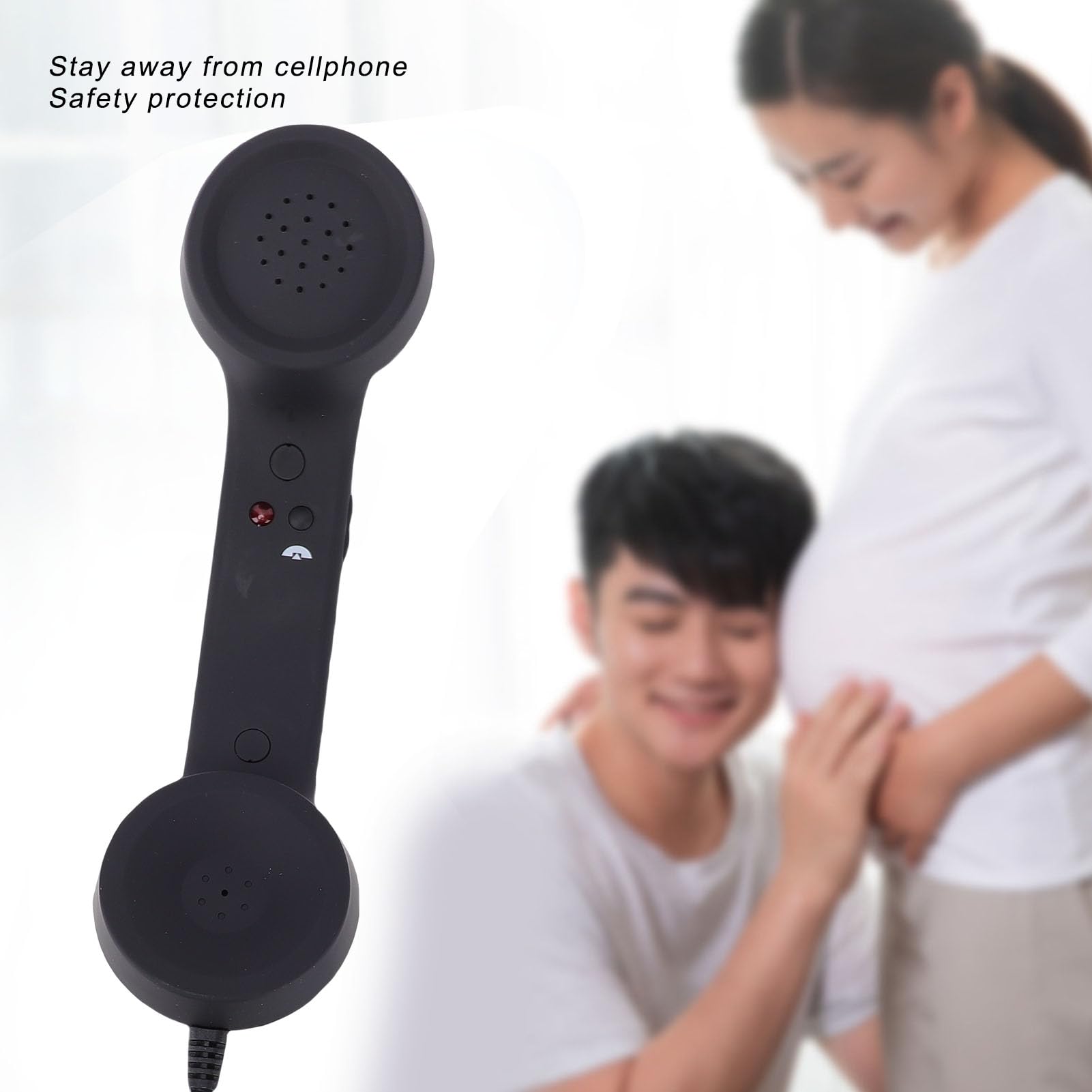 Retro Telefonhörer mit Lautstärkeregelung, ergonomischer kabelgebundener Typ-C Telefonhörer für Smartphone Videoanrufe und Konferenzen