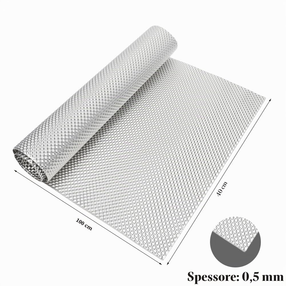 Piastra Termica Isolante in Alluminio, 100x40cm Lamiera di calore goffrata, Paratia Termica Auto per Alte Temperature, Paracalore Termo Isolante per Tubo Scarico Auto Moto