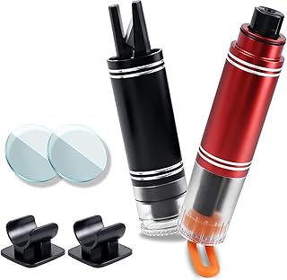 2 Stück Auto Notfallhammer, 2 in 1 Gurtschneider Notfallhammer,Sicherheitshammer Auto für Autoscheiben, Glasbrecher Auto Essentials,mit Testglas fürs Auto,Bus(Schwarz+Rot)