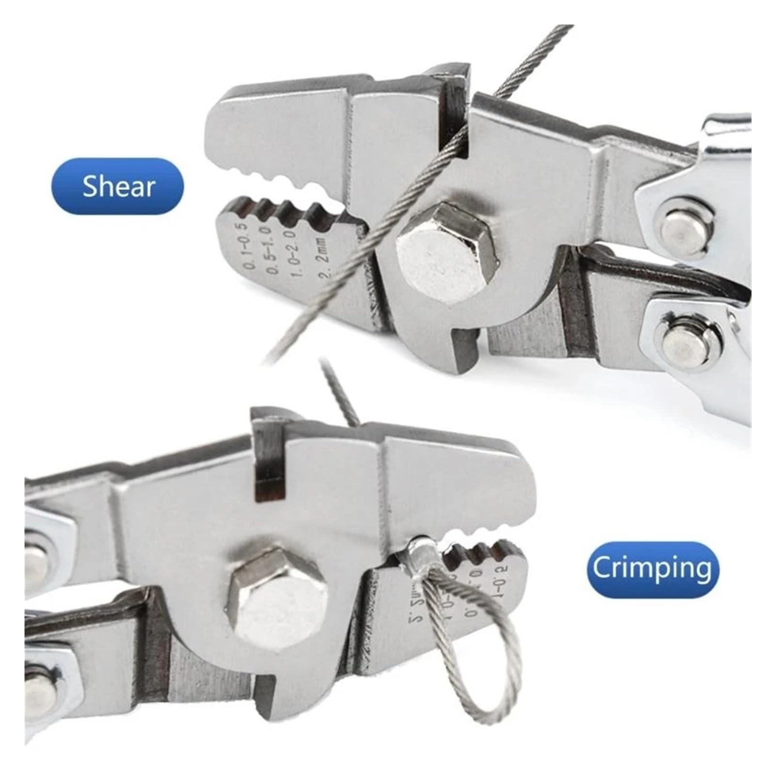 Pinza Crimpatrice 652F Strumento for crimpare fune metallica for ringhiera del cavo Strumento for pressare a mano for maniche ovali in alluminio Pinza a doppia ghiera