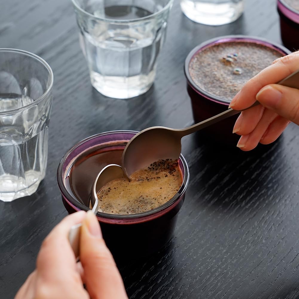 watchget Professional Coffee Cupping Spoon, Titanium | 6.18 Inch; Ergonomic Handle; Deep Bowl; for Espresso, Specialty Coffee, Baristas