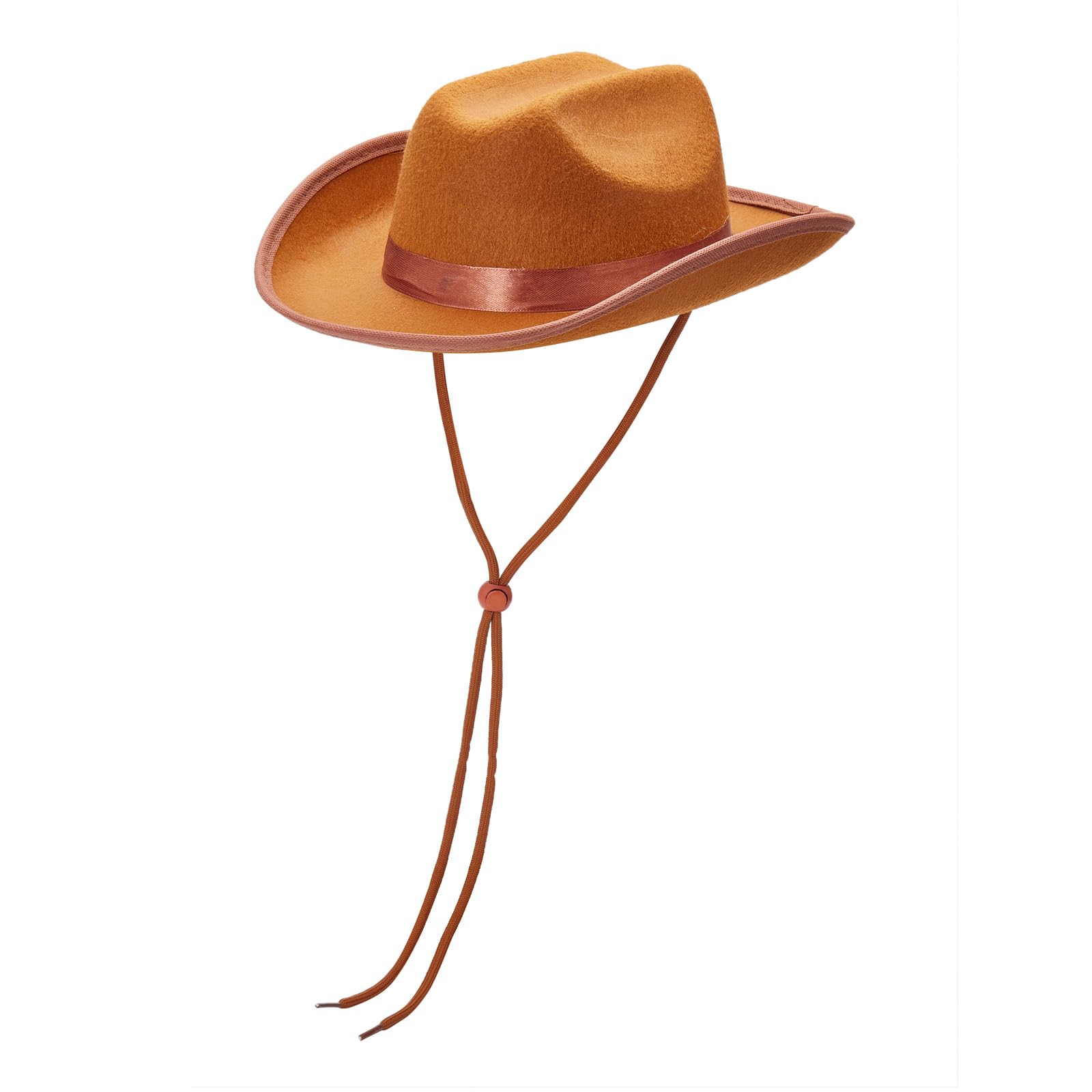 Edhomenn Kids Cowboy Hats, Wide Brim Western Cowgirl Hat with Adjustable Strap, Cowgirl Costume Accessories (02 Coffee, One Size) — image 1