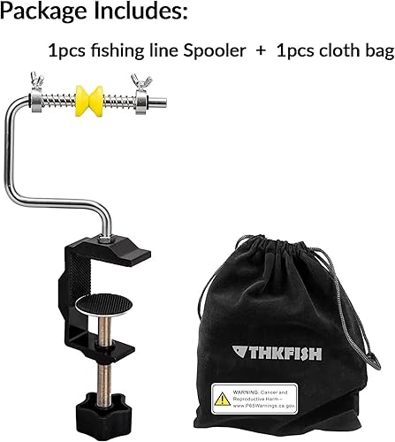 Miniatura 8 de THKFISH Bobinadora de línea de pesca Bobinadora de línea de pesca Accesorios de pesca ajustable estable portátil carrete de línea de pescaremovedor