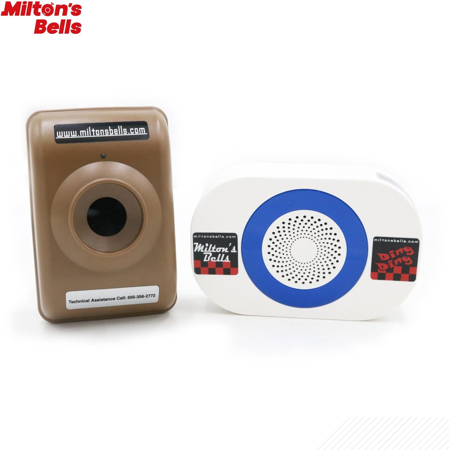 Milton’s Bells Wireless Motion Detector Chime Kit Including Transmitter with Sensitivity Adjustments and Chime with Built-in Volume Control