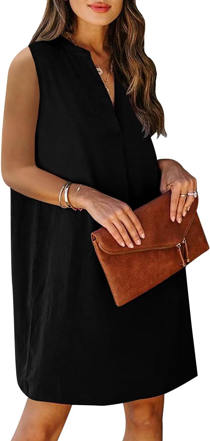 ANFTFH Women's Sleeveless Dresses 2026 V Neck Casual Trendy Dresses(S-2XL) - Image 4