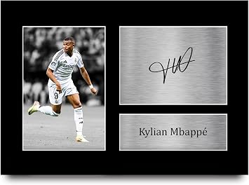 HWC Trading Kylian Mbappe Printed Memorabilia Signed Autograph Photograph Display for Football Fans and Supporters - A4
