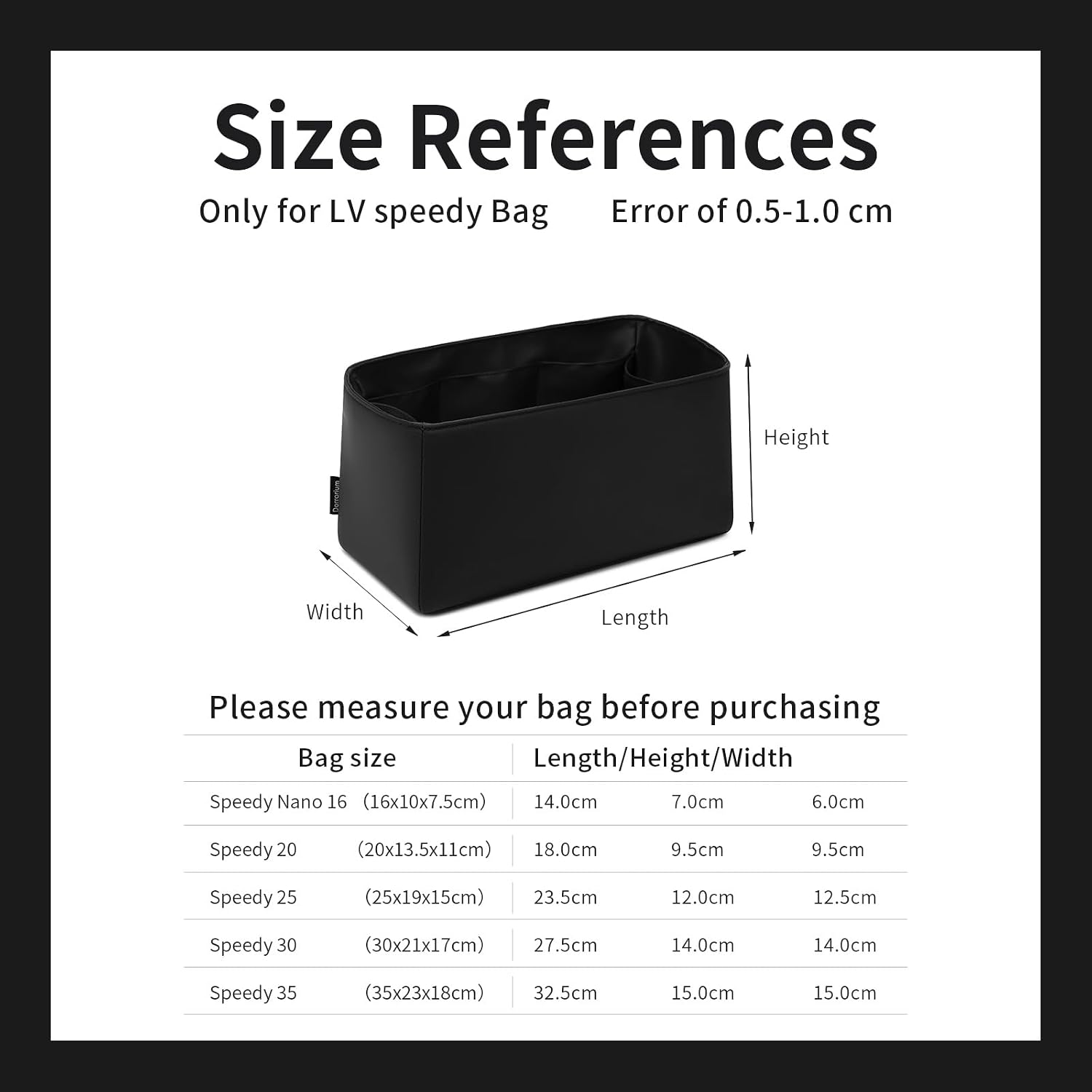 Silk Organizer for lv speedy 16/20/25/30/35 – Luxury Silky Smooth Tote Premium Handbag Insert Divider, Bag Shaper with Divider, Non-Slip Purse Inserter,