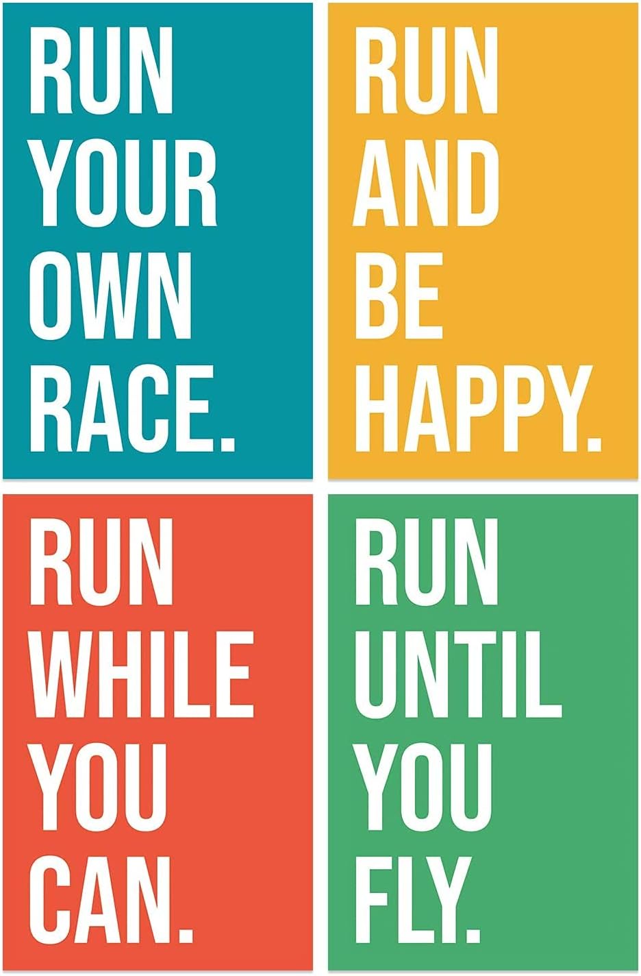 Damdekoli Running Quote Posters - Set (18 x 24 Inches)