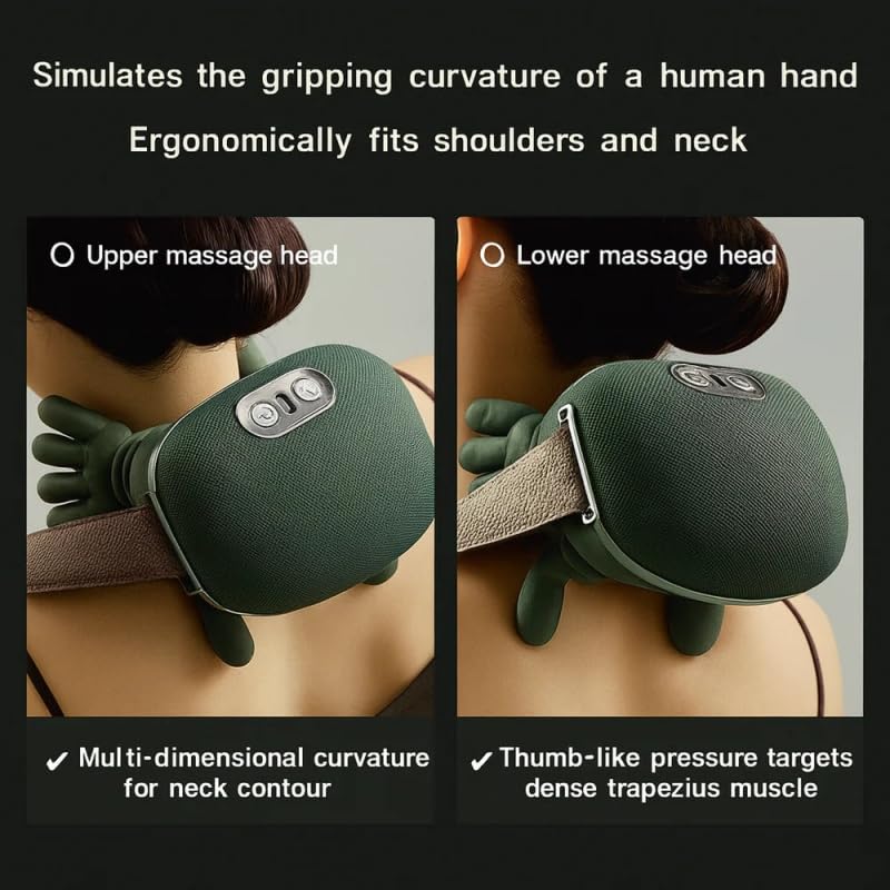 Siasoo Massagegerät Nacken Schulter, Shiatsu Nackenmassagegerät mit Wärmefunktion Tragbar für Tiefenentspannung Zuhause Büro Auto,lindert Beschwerden am Hals