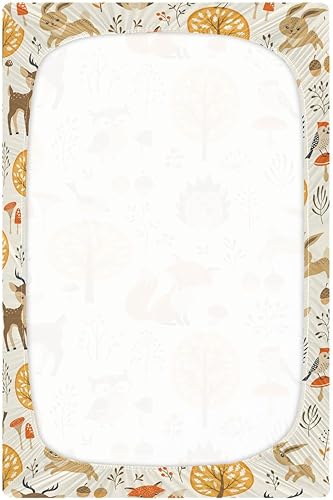 Miniatura 3 de Sábanas para cuna de animales del bosque de otoño para niños y niñas, paquete y juego, sábana bajera portátil para cuna estándar y de niño pequeño,
