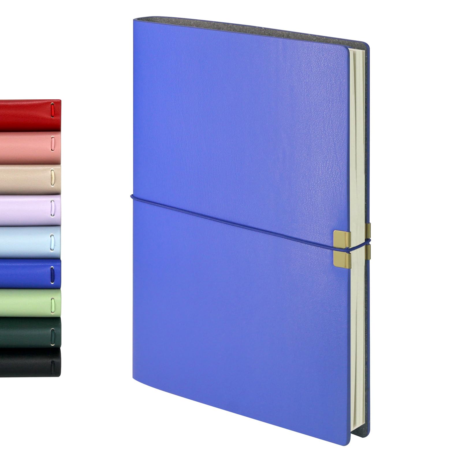 WETLOTEE A5 Notebook Refillable Journal, 2-Pack Detachable Stitched Notebooks (96 Sheets Total), 70g Smooth Paper, Includes Versatile Line/Grid Layout Guide, Personal Organizer, Deep Blue