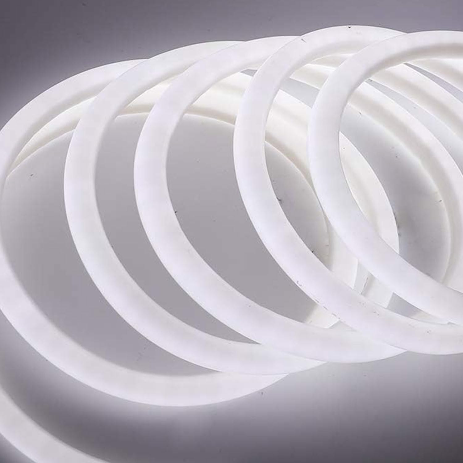 LED Neon Light Strip, Daylight White 6500K 360 Degree AC 110-130V 6.6ft/2m 120 LEDs/M Super Bright Dimmable Waterproof Neon LED Rope Strip Light for Lighting Improvement and Decor