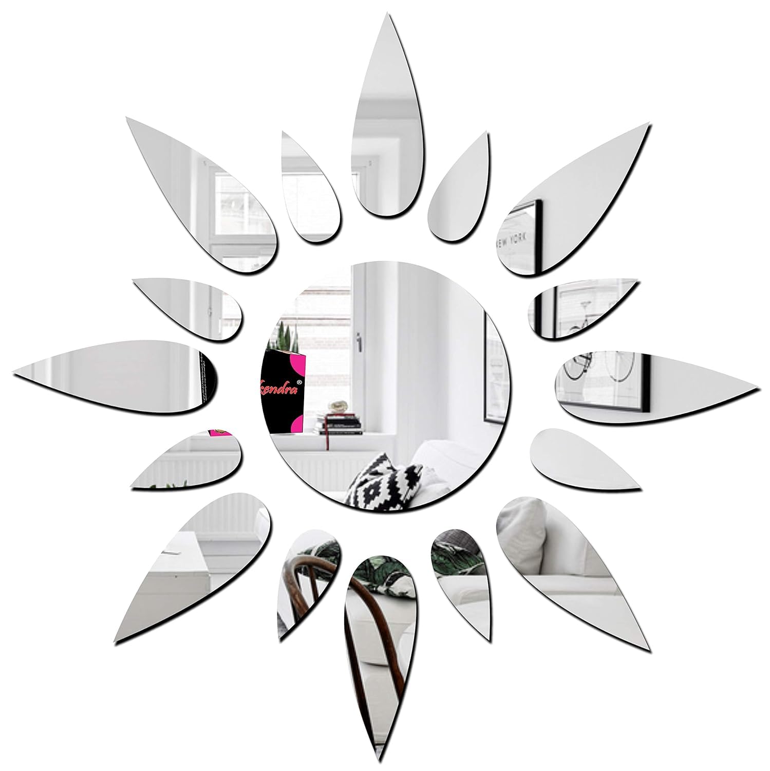 Chote Mote Seller - Sun (Model-10) Silver Mirror Stickers for Wall, Acrylic Mirror, Mirror Wall Decor Sticker, Wall Mirror Stickers, Wall Stickers for Hall Room, Bedroom. (B0D7W3T2MD) Amazon Price History, Amazon Price Tracker