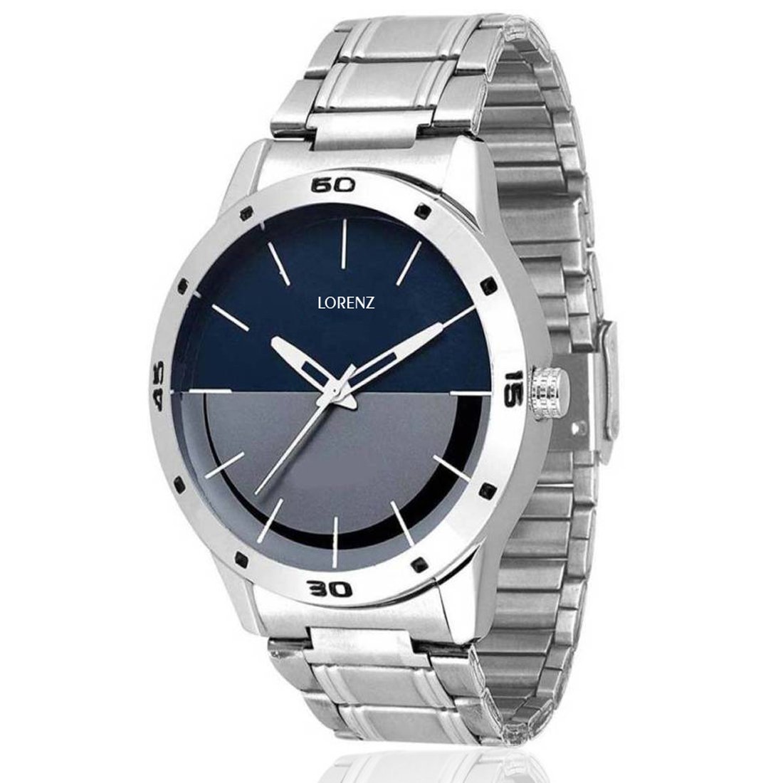 LORENZ MK-1046A Blue-Grey Stainless Steel Analog Watch for Men (B07797C1XS) Amazon Price History, Amazon Price Tracker