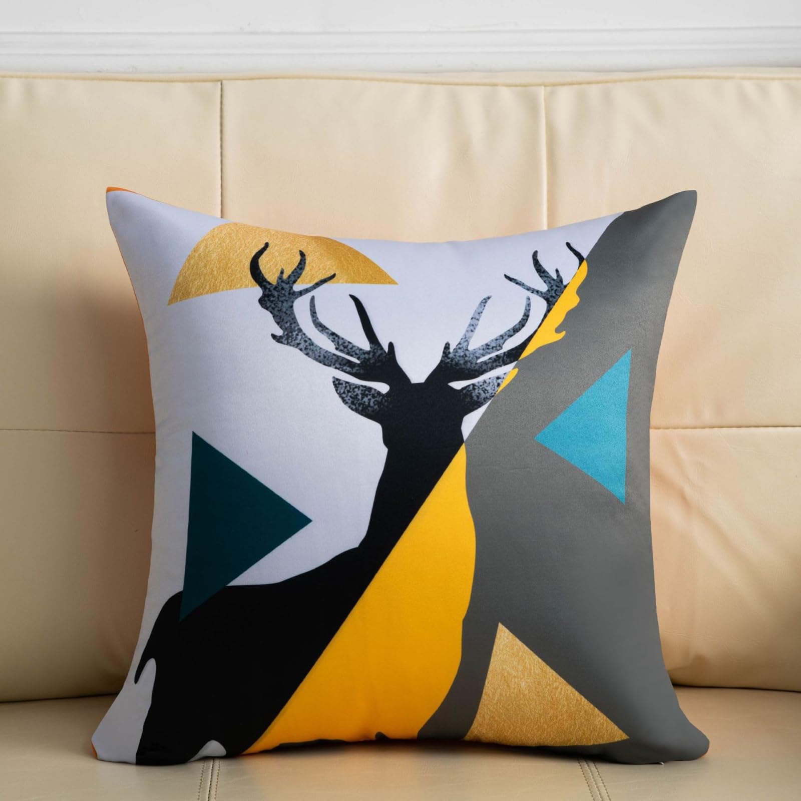Generisch Kissenbezug Wäsche Goldene Schwarze Tiere 65x65 cm Reißverschluss verstecken