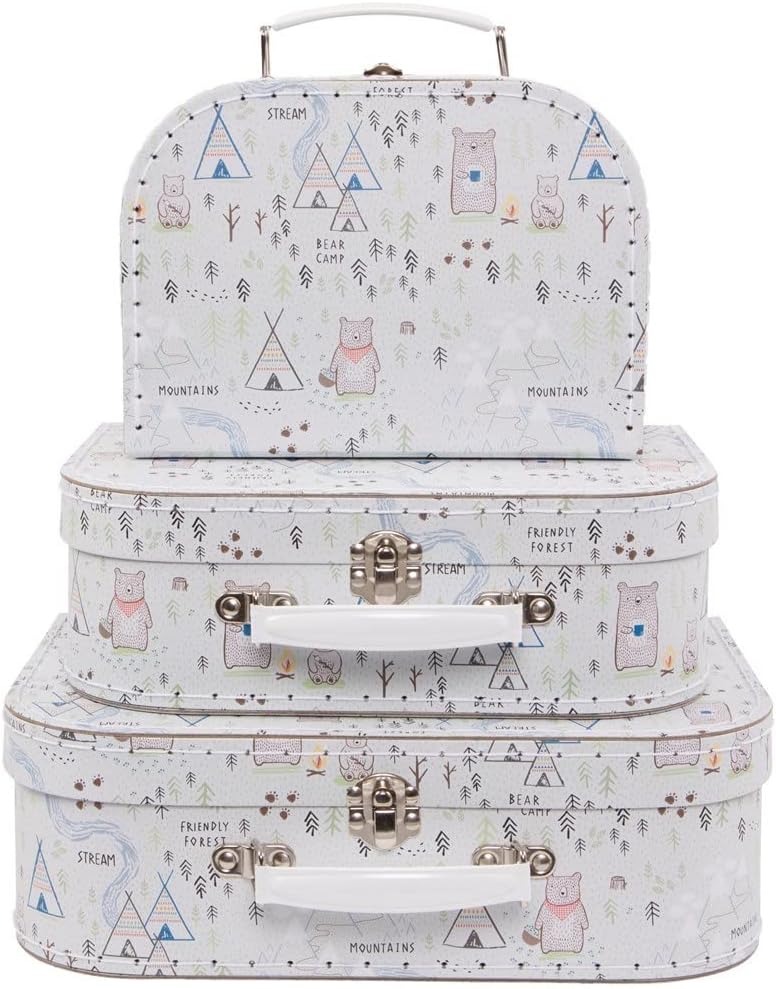 Sass & Belle Bear Camp Suitcases - Set of 3