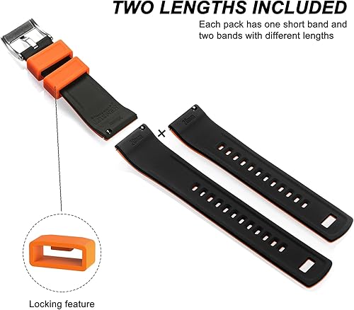 Miniatura 4 de Hemsut - Correas de reloj de silicona, 0.709in, 0.787in, 0.866in, correa de reloj de goma de liberación rápida para hombres y mujeres, reemplazo