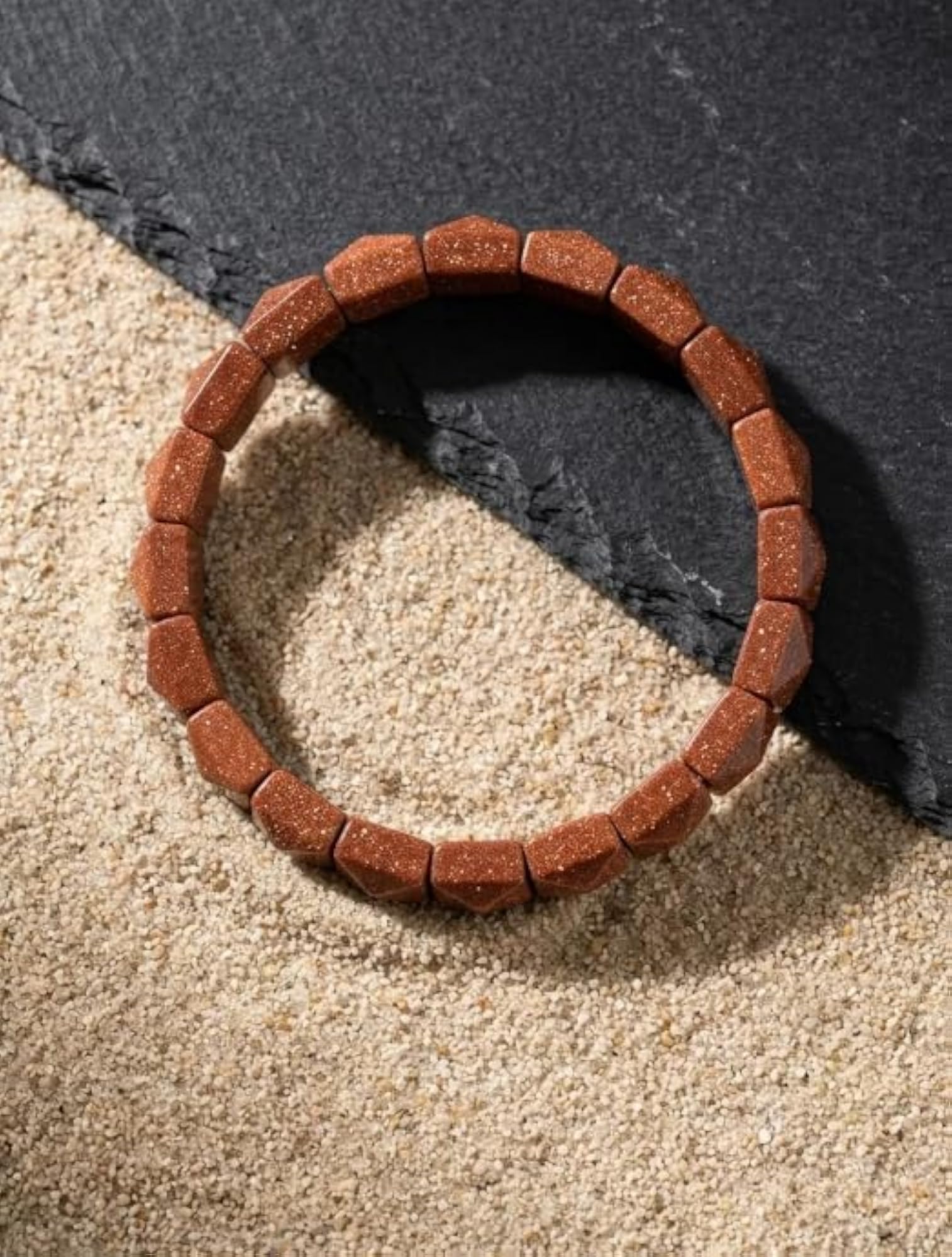 Sunstone Pyramid Bracelet, Unique Design