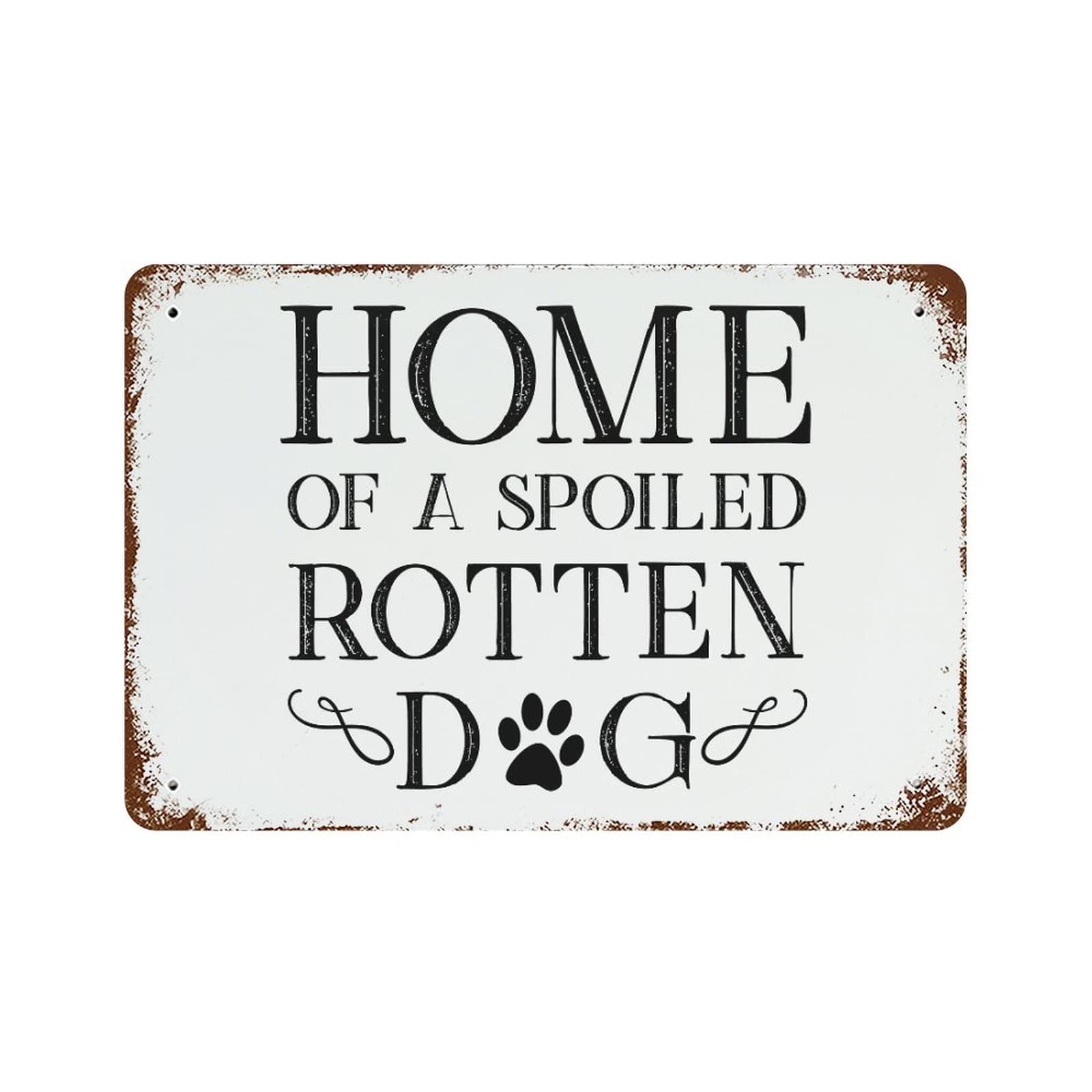 Pancarte en métal chien rouillé 45 cm plaque décorative durable en acier patiné