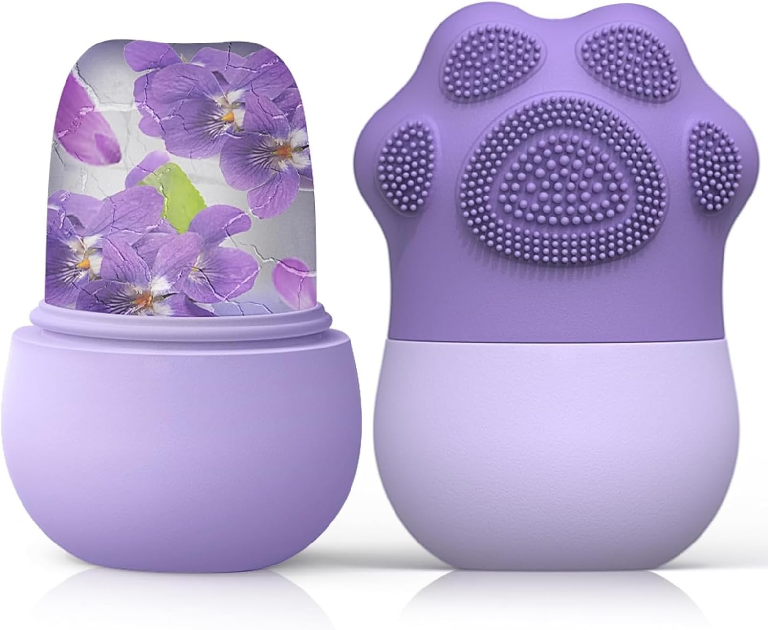 ALMEKAQUZ Ice Roller for Face and Eyes, Ice Face Roller，Ice Mold for Face and Eyes,De-Puff Eye Bags,Reduce Migraine Pain,Reusable Massage Silicone Ice Mold Skin Care Tools(Purple)