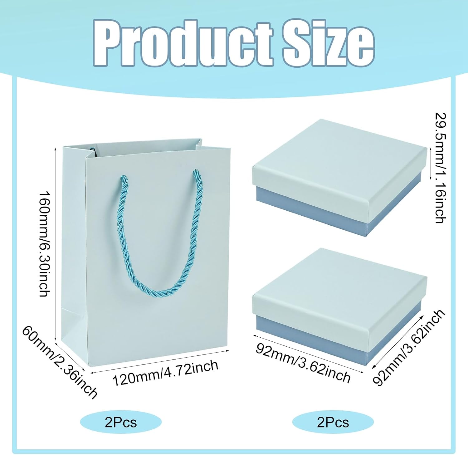 Craftdady Gift Bags with Azure Small Jewely Boxes for Jewelry Display image 3