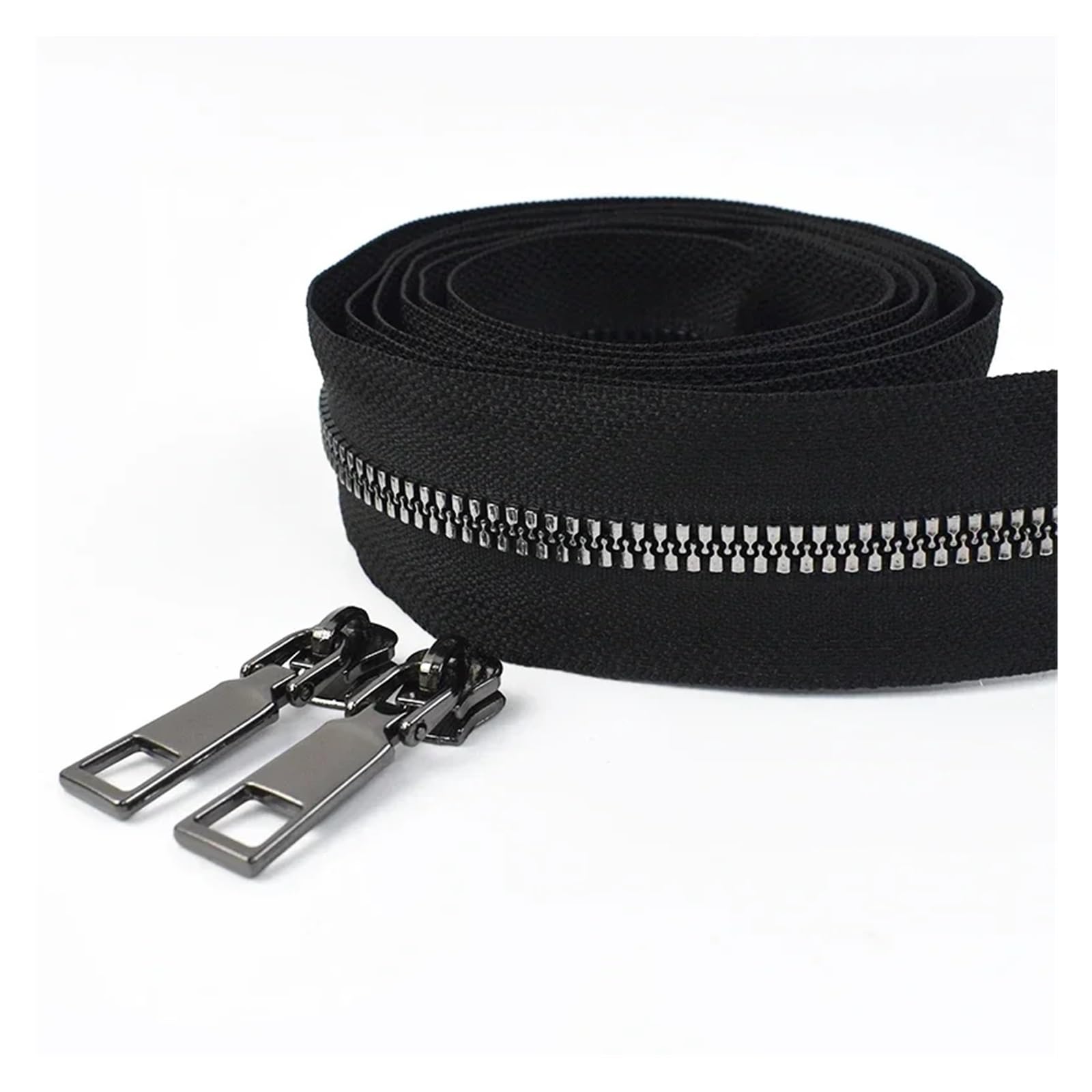 Cremallera MetáLica Cremalleras de nailon/resina con deslizador cremallera, bolsa for tirar, decoración cartera(Black01,10Meters10PcsSlider)