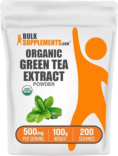 BulkSupplements. com Polvo de extracto de té verde orgánico  Suplemento de hierbas, suplemento de té verde, polvo de té verde  vegano y sin gluten,