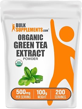 Organic Green Tea Extract Powder - Organic Green Tea Powder, Polyphenols Supplement - Vegan & Gluten Free, 500mg per Serving, 100g 3.5 oz Pack of 1