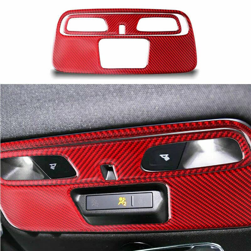 AUTO-P Car Red Carbon Fiber Interior Accessories Integral Kit Cover for Chevrolet Camaro 16-20