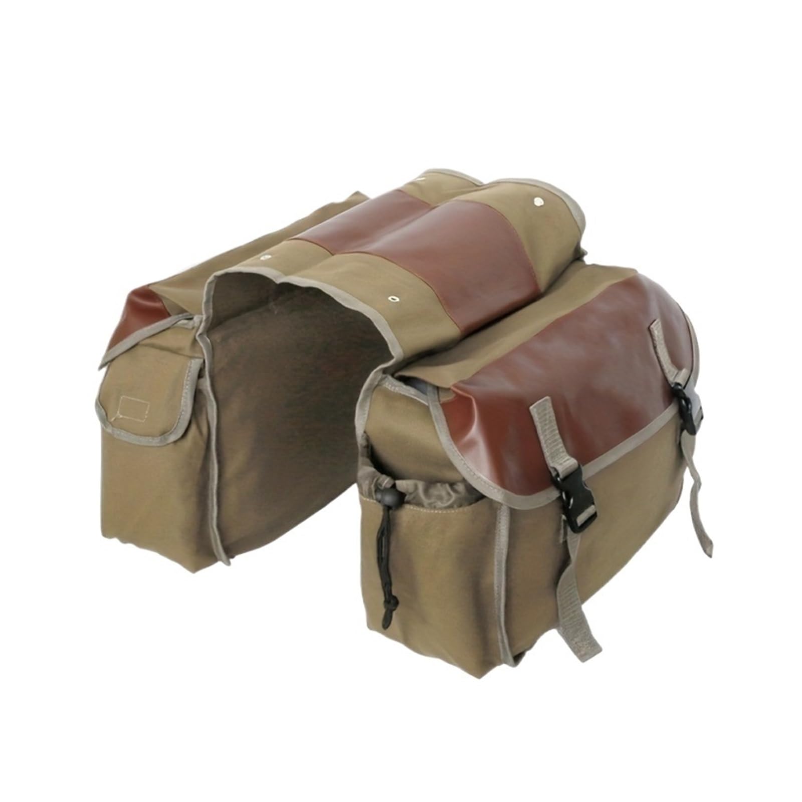 Bolsa Lateral Multifuncional for Bicicleta, Estante Trasero de Gran Capacidad, Lona Resistente al Desgaste, Compatible con Almacenamiento eléctrico Motocicleta(Brown)