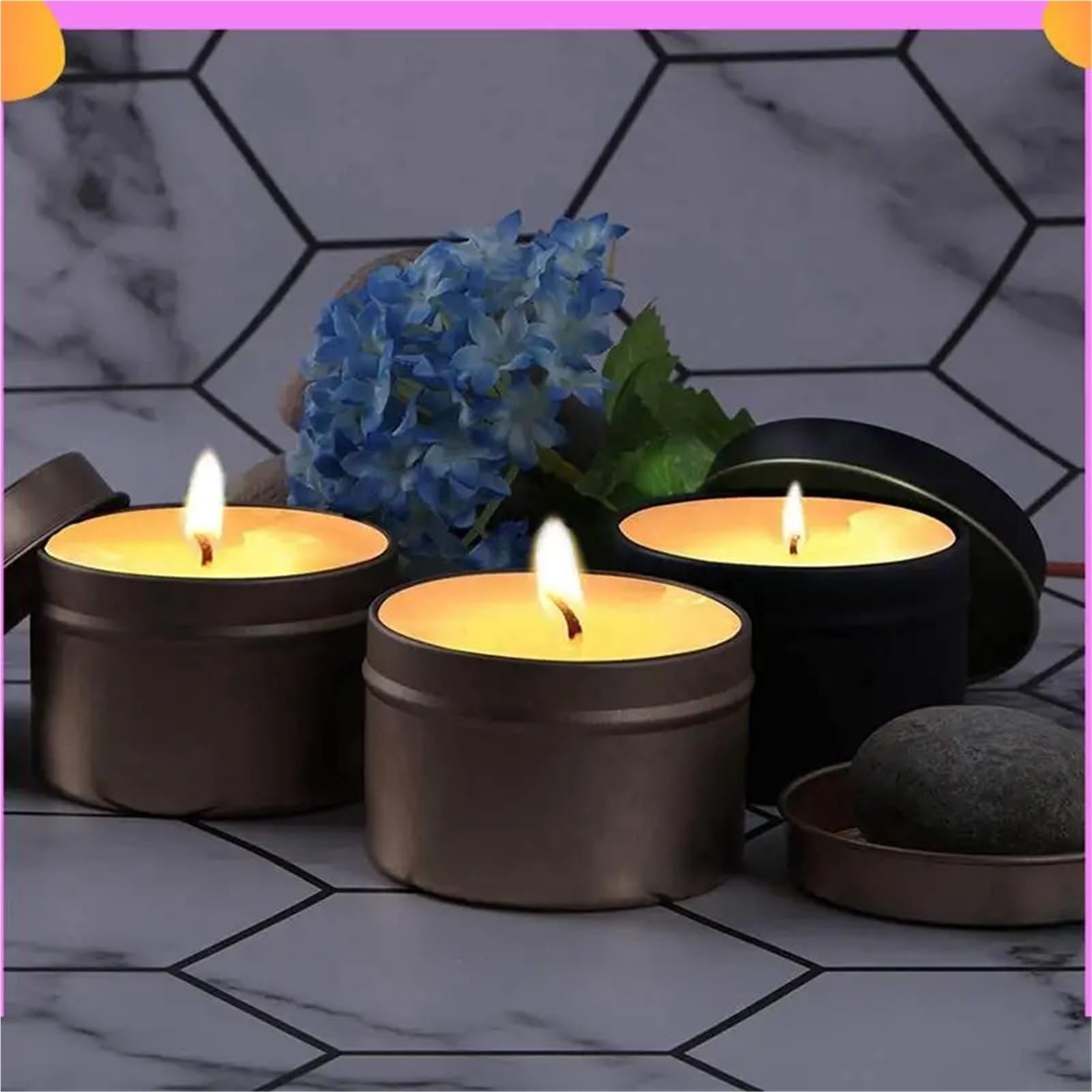 Barattoli per Candele Confezione da 48 barattoli di Latta for Candele con Coperchio, 4 Once, Metallo for Fai Te, Arti e Mestieri