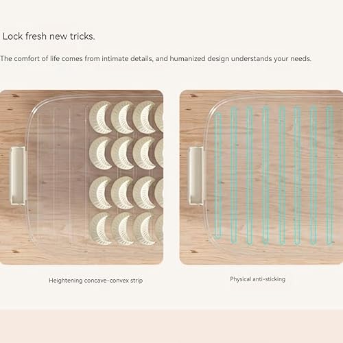 Miniatura 3 de MANHONGYU Contenedor de almacenamiento de alimentos de 4 capas, caja de bola de masa, contenedor de galletas, caja transparente de conservación de