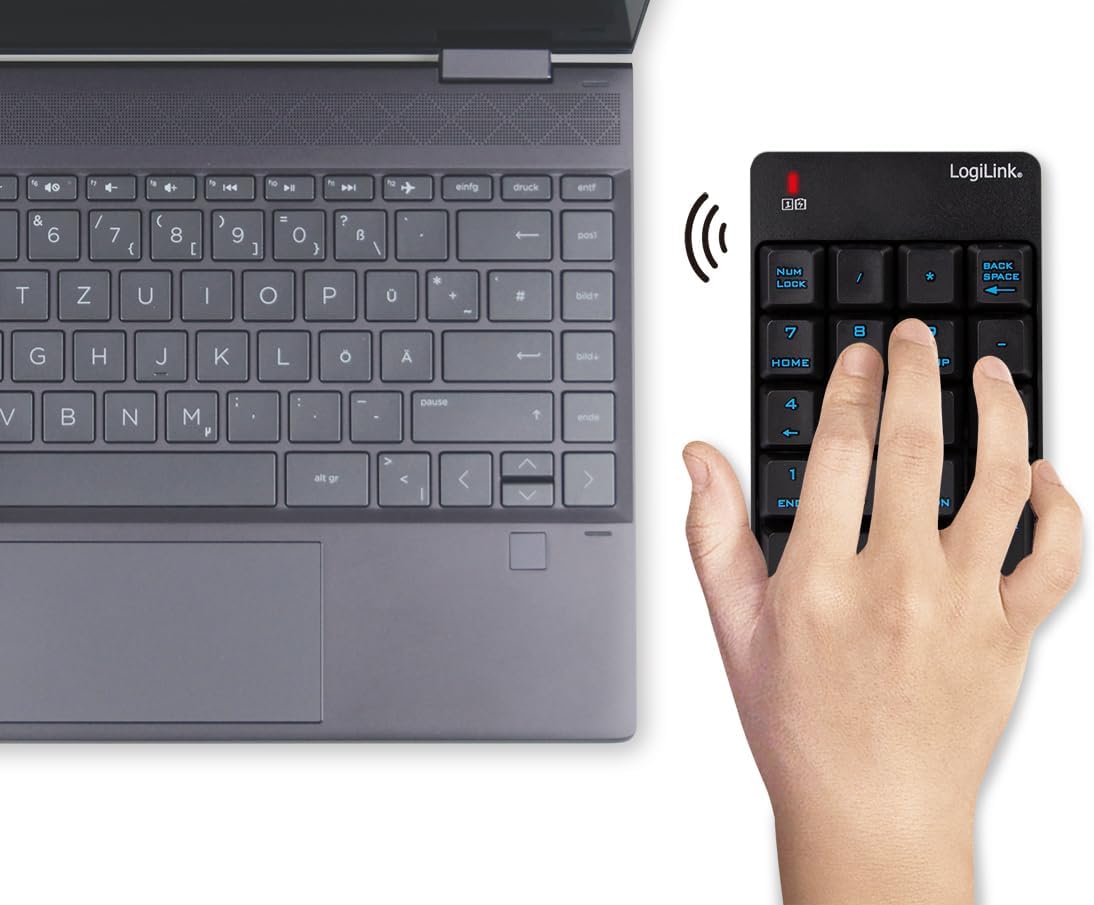 Zurück view Logilink ID0120 Tastatur mit sichtbarem Batteriefach