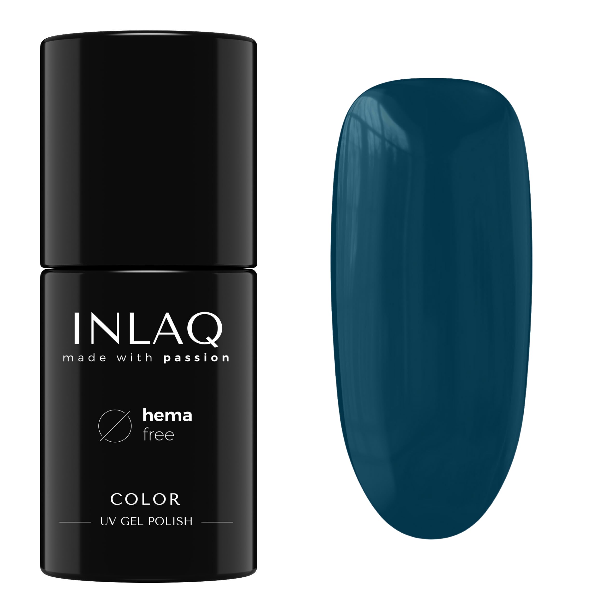 INLAQHEMA Free UV Nail Polish Proud Peacock 6 ml - gel nail polish free of HEMA - gel polish UV varnish in different UV LED gel colours
