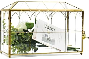 Large Gold and Glass Card Box for Elegant Wedding Party