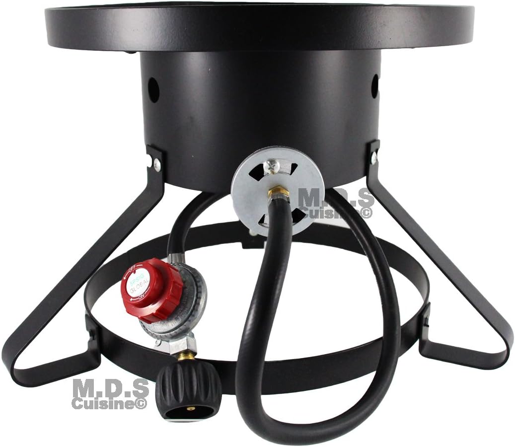 High Pressure Burner Outdoors Cooking Gas Single Propane Stove Camping Quemador w/ Hose & Regulator