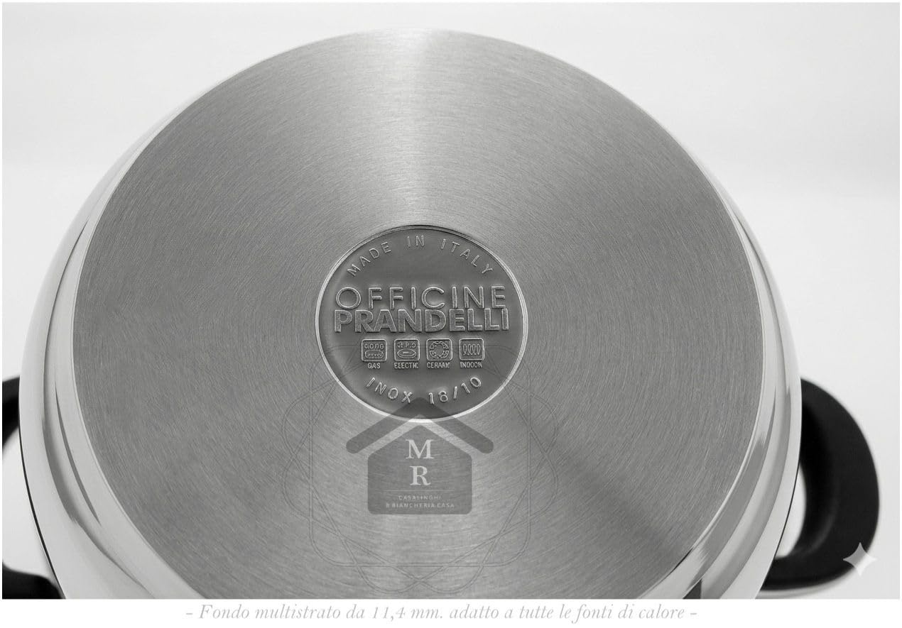 Generico Set Cuocipasta Doppio Cestello Acciaio Inox 18/10 Induzione - Linea Saturno Officine Prandelli