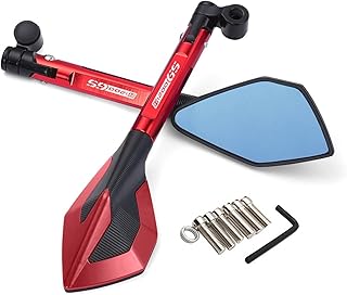 Bicicleta Espelho retrovisores Para BM-&W R 1200 GS R1200GS LC 13-17 R1200 GS LC Adventure 14-17 CNC Motocicleta Guiador Retrovisores Retrovisores Azul Espelho Anti-reflexo (Color : Red, Size : One