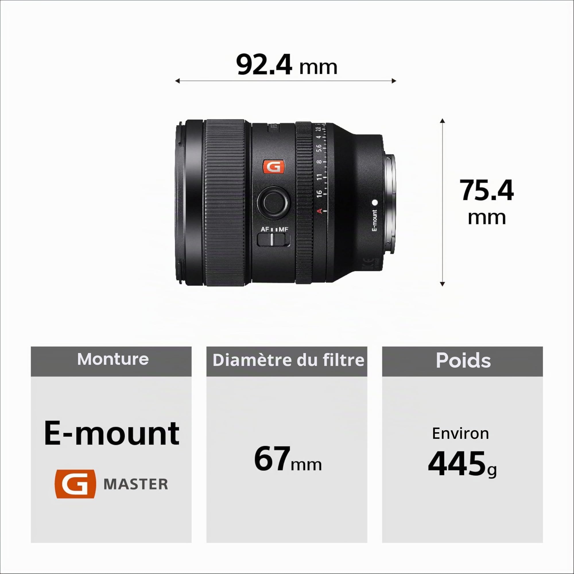 Sony SEL24F14GM – Objectif grand-angle 24 mm f/1.4 G Master, lumineux, E-Mount, pour plein format & APS-C, idéal paysage & reportage, compatible A7, ZV-E10, A6400, A6700