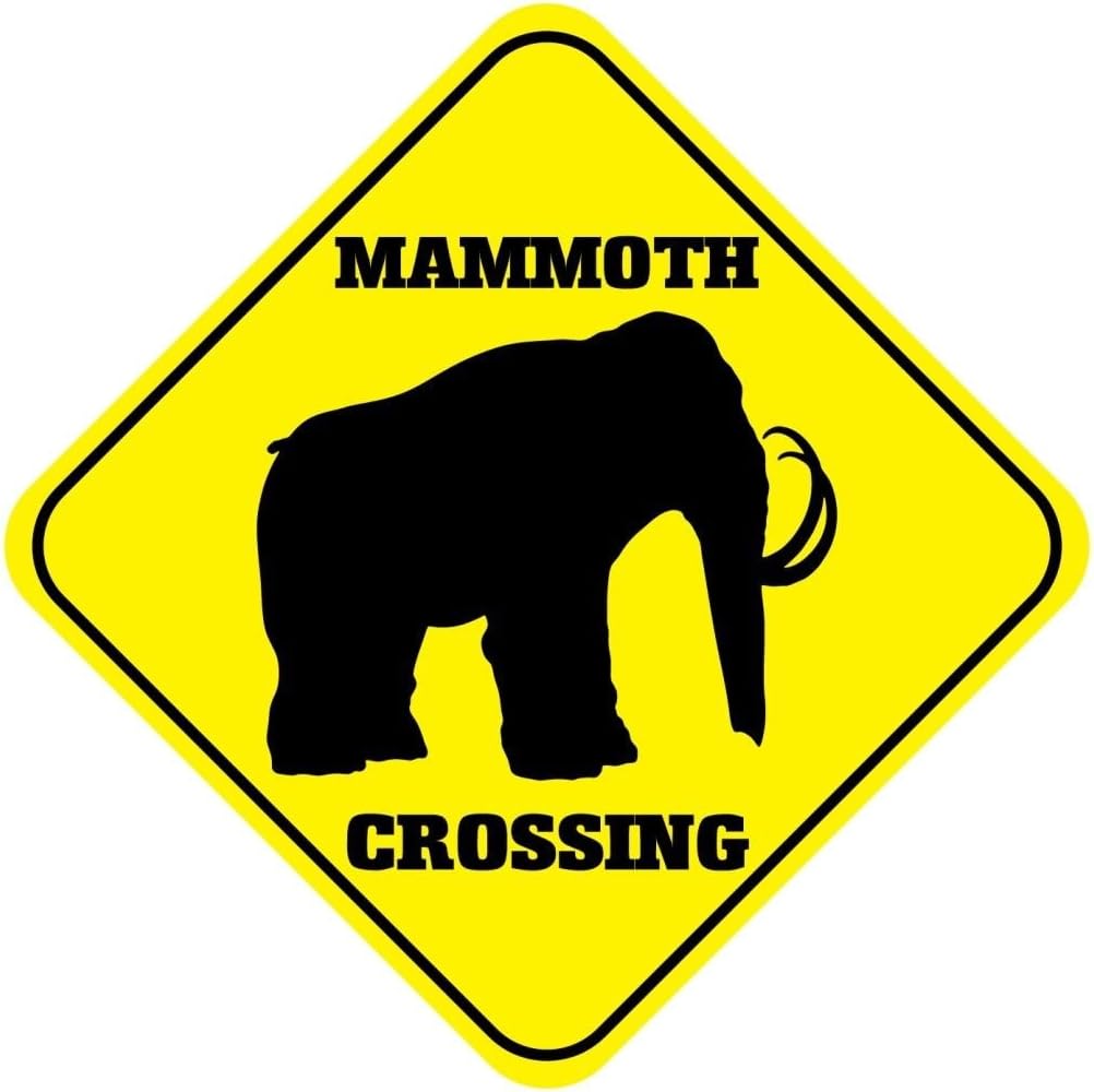 Mammoth Crossing Funny Novelty SignVinyl Sticker Decal 8