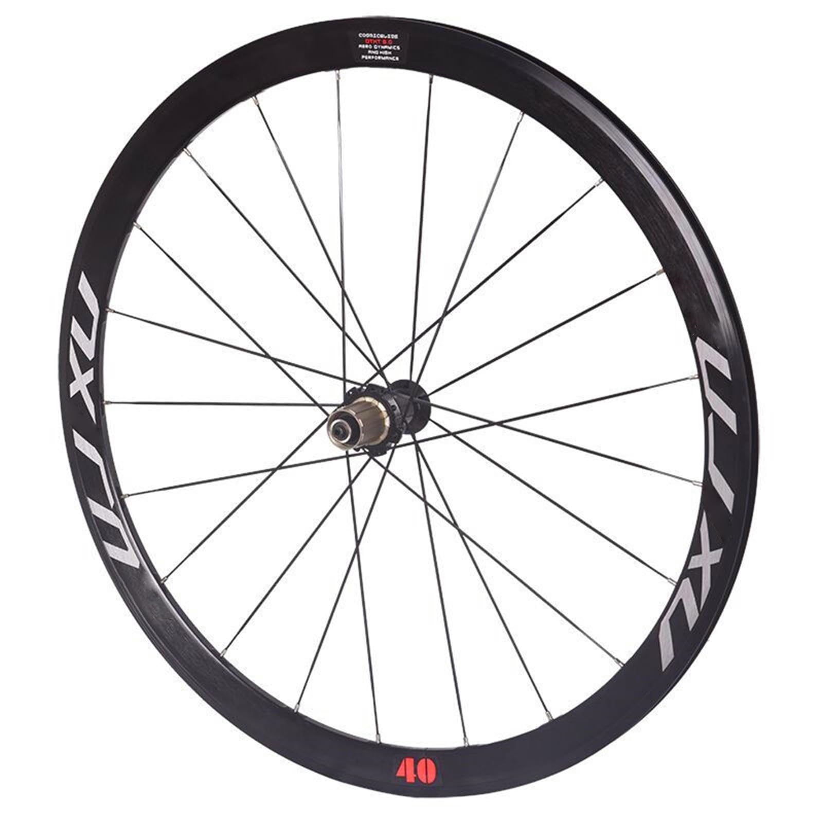 Juego de ruedas para bicicleta de carretera 700C con freno de llanta, buje de carbono, perfil de 40 mm, llantas de aleación de aluminio delanteras y traseras compatibles con 8/9/10/11 velocidades.